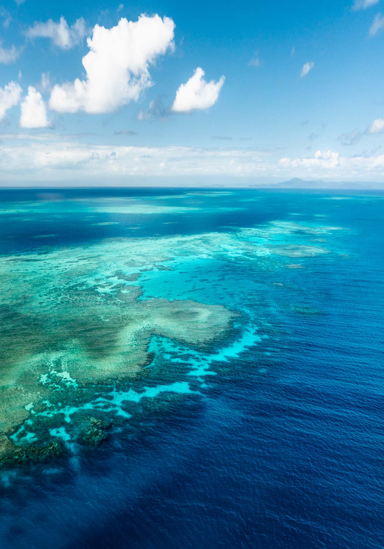 rudder reef portrait photograph over the great barrier reef from a drone
