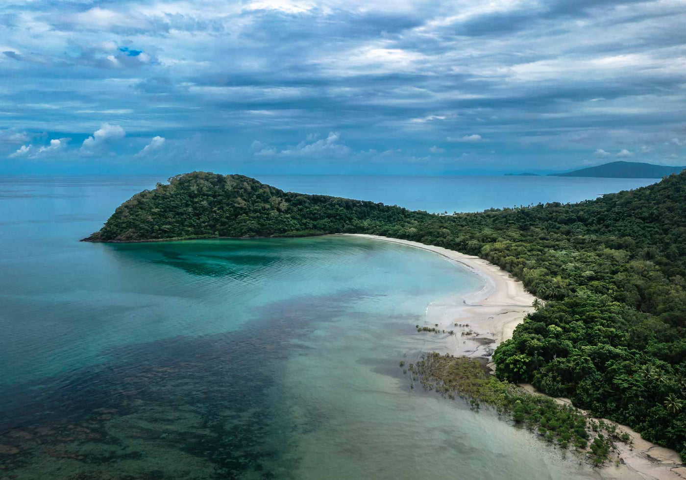 Cape Tribulation aerial Australian landscape photograph in the tropics